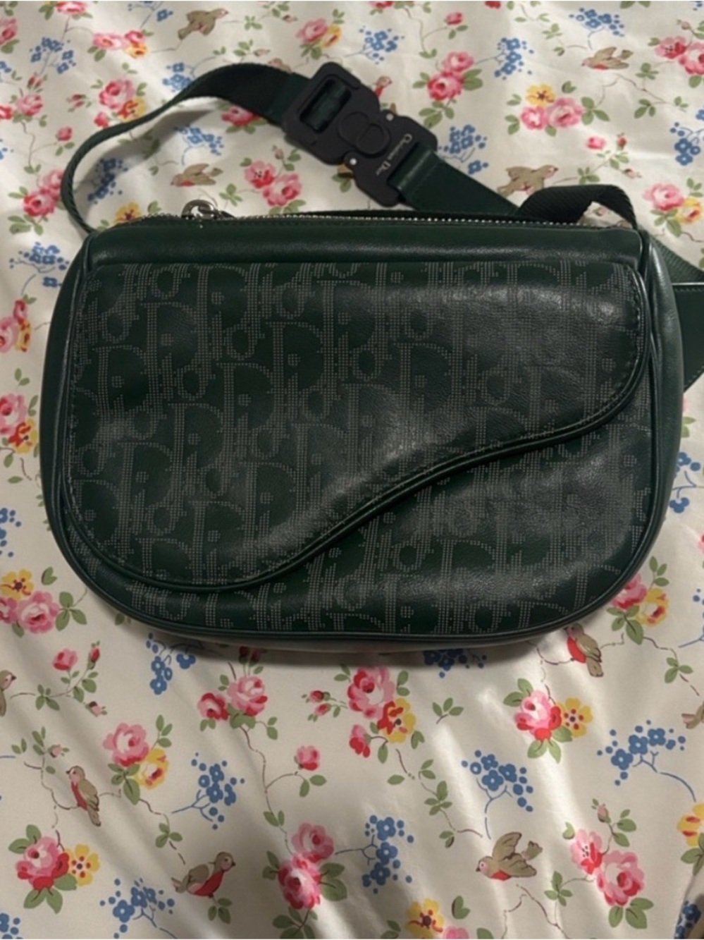 Dior Dark Green Monogram Crossbody Bag
